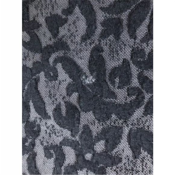 Black Gray Damask Dress Juniors 11 Pleather Trim Fit And Flare Whimsigoth Goth - Picture 6 of 6